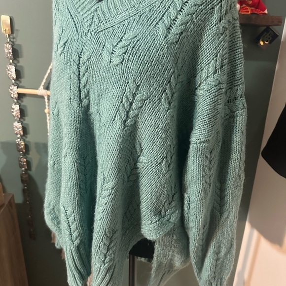 Lucky Brand Sea Green Knit Pullover Oversized Medium 🦄 - Picture 3 of 5